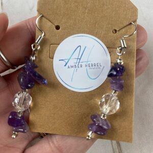 Purple Amethyst Beaded Drop Earrings